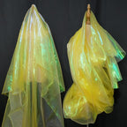 Yellow Iridescent Organza Fabric - Image 3
