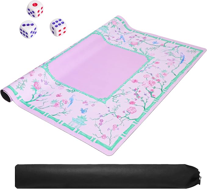TIASUSAN Purple and Green Mahjong Mat - Image 3