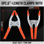 HORUSDY 6-Piece 6" inch Spring Clamp, Heavy Duty Spring Metal Spring Clamps - Image 3