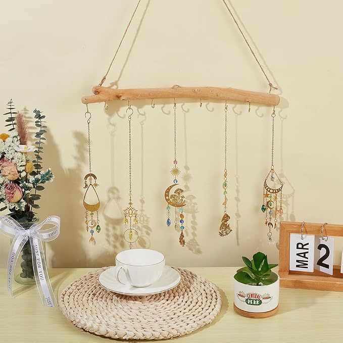 15 Inch 9 Hook Driftwood Wall Hanging Branch Hanger Natural Wood Farmhouse - Image 3