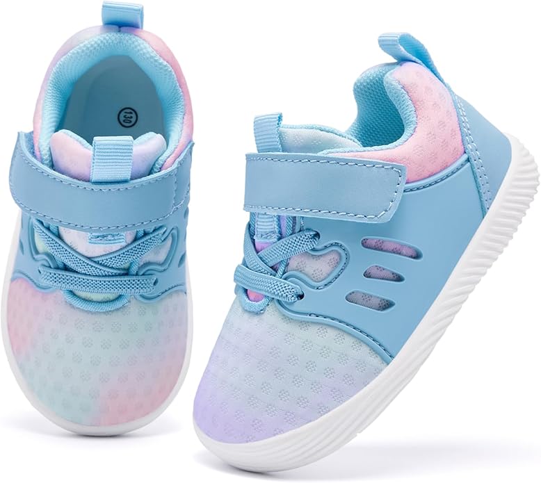 MORENDL Toddler Sneakers Baby Boys & Girls Barefoot Shoes Lightweight Breathable Walking Running Tennis Athletic Sport Shoes