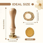 Frame Wax Seal Stamp, 3D Embossed Relief Carving Head and Wood Handle - Image 2