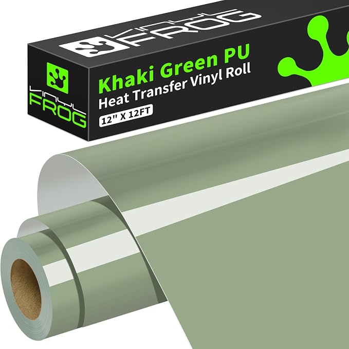 VINYL FROG Sage Green Heat Transfer Vinyl Roll 12" x12ft Matte HTV Vinyl | by VINYLFROG
