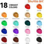 Shuttle Art 18 Colors Acrylic Paint Bottle Set, Rich Pigmented Bulk Painting - Image 3
