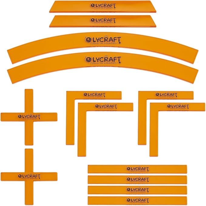 OLYCRAFT 14pcs/1 Set Deployment Zone Template Orange Acrylic Ruler Objective by OLYCRAFT