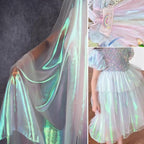 11 Yard Long White Iridescent Organza Fabric - Image 3