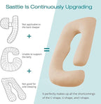 Sasttie Pregnancy Pillows for Sleeping, Jumbo U Shaped Cooling Full Body Pillow - Image 4