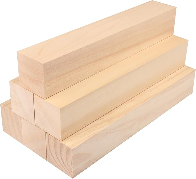 6 Pack Basswood Carving Blocks, Soft and Smooth, Easy Whittling and Carving by by GNIEMCKIN