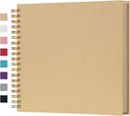 potricher 10 x 10 Inch DIY Scrapbook Photo Album 80 Pages Thick Kraft Blank by potricher