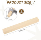 MECCANIXITY 6Pcs Basswood Sticks, 13/16" x 13/16" x 8" Square Wooden Dowel Rods - Image 2