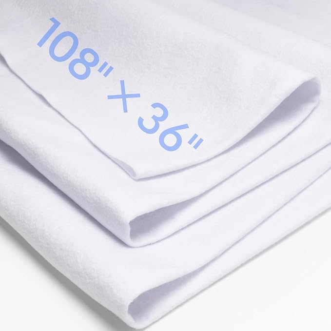 White Felt Fabric Sheet 108" X 36", 1.4mm Thick Large Soft Durable Flexible by MITINU