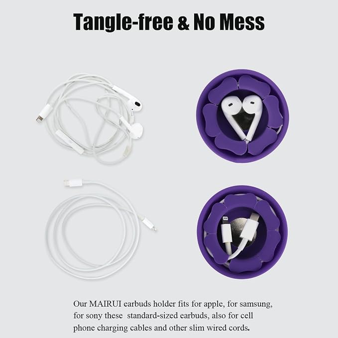MAIRUI Wired Earbud Case Earphone Headphone Cord Organizer Earbuds Wrap Soft - Image 4
