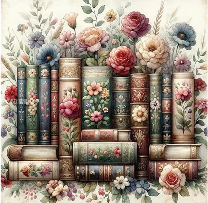 EIBEILI Diamond Art Kits for Adults-Book Flowers Diamond Painting Wall Art | by EIBEILIDiamondPainting
