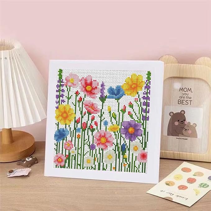 Wildflowers Cross Stitch Kits for Beginner, Flowers Stamped Cross Stitch Kits - Image 7