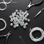 Glass Beads 80 Pcs 10mm Round 96 Faceted AB Color, Assortment - Image 5