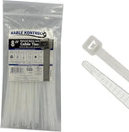 Kable Kontrol Cable Zip Ties Natural White 100 Pcs 8 Inch, 50 Lbs Tensile by KABLEKONTROL%C2%AE
