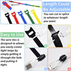 100pcs Cable Ties Reusable Rainbow Color Wire Ties Cable Management Cord Ties - Image 6