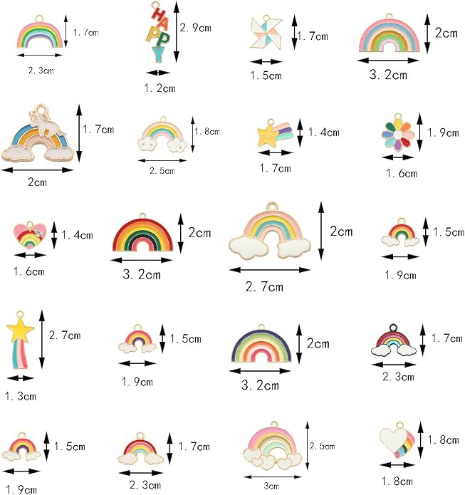 Bulk Gold Enamel Charms for Jewelry Making, Colorful Metal Charms Pendant for - Image 7
