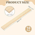 MECCANIXITY 10Pcs Wood Strips Slats, 5/16" x 1‑1/4" x 12" Thin Wood Sticks Flat - Image 2
