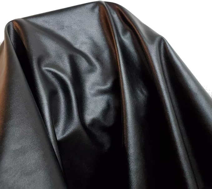 Black Faux Leather Synthetic for Pants and Tops Thin Pleather 0.6 mm 1 Yard 52 by NATLeathers