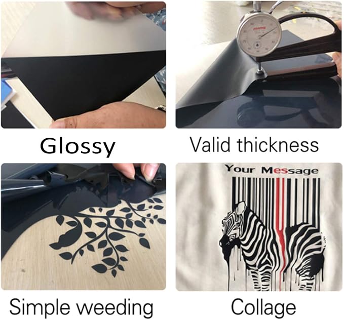 guangyintong Heat Transfer Vinyl Black HTV Rolls, Glossy Surface Black HTV Vinyl - Image 3