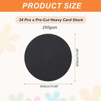 MECCANIXITY 24 Pcs Circle Card Stock, 15 Inch Round Cutouts Paper Thick - Image 2
