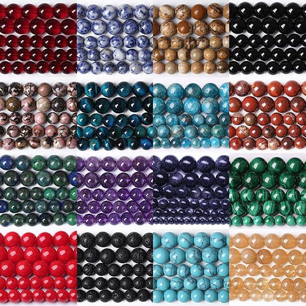100PCS 10mm Natural Multicolor Stone Beads Round Loose Spacers Beads - Image 5