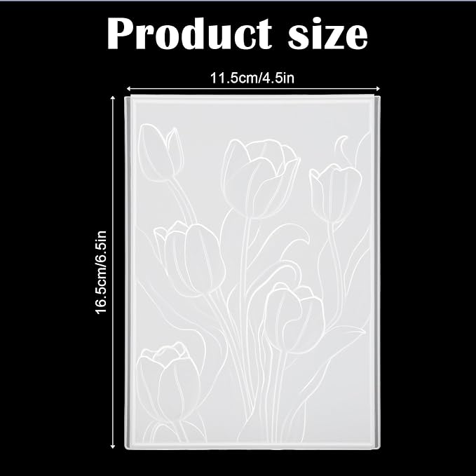 Elegaperma 3D Embossing Folders, Tulip Flower DIY Art Craft, Floral Embossing - Image 2