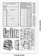 GLOBLELAND Books Clear Stamps Library Card Silicone Clear Stamp Reading List - Image 2