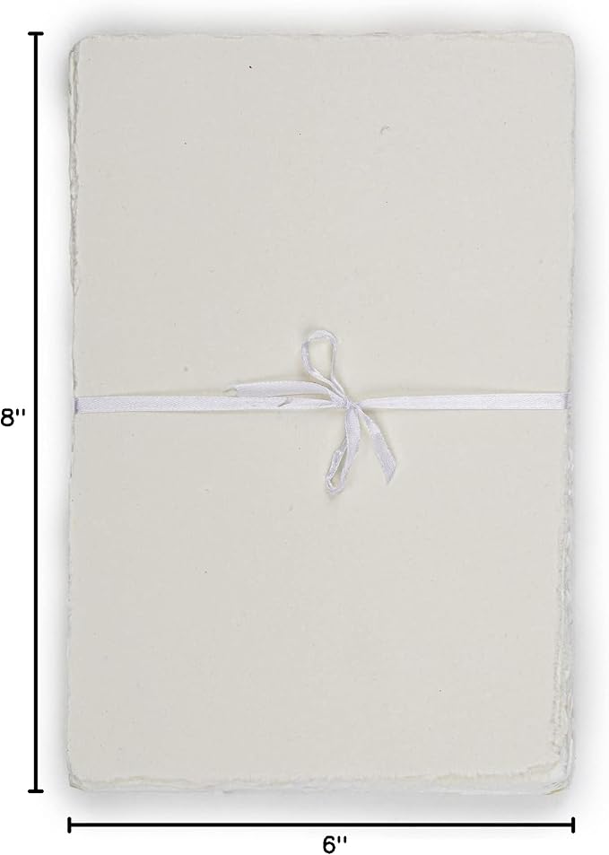 LEATHER VILLAGE Offwhite Deckled Edge Handmade Watercolor Paper 9.5x12.5 | 50 - Image 10