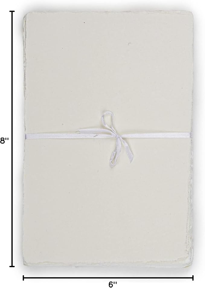 LEATHER VILLAGE Offwhite Deckled Edge Handmade Watercolor Paper 7.5x11.5 | 50 - Image 10
