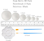 FFchuanhe 63Pack Craft Foam Balls Assorted Sizes 60Pack, Foam Balls - Image 2