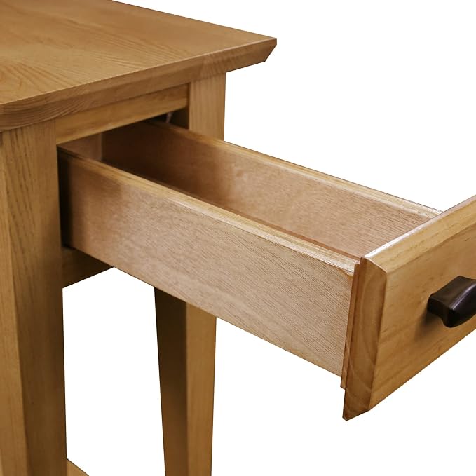 Leick Home Teegan End Table, Solid Wood, 1 Storage Drawer, Bottom Display Shelf - Image 6
