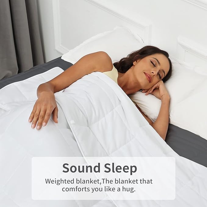 Weighted Blanket 12lbs Twin Size White 48"x72" Weighted Blankets - Image 4