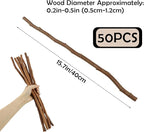 50Pcs Natural Twigs, Driftwood Branches, Unfinished Timber Rods - Image 2