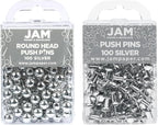 JAM PAPER Colorful Push Pins by JAMPaper
