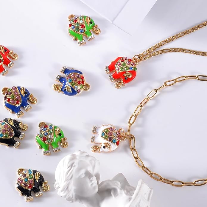 Bulk Gold Enamel Charms for Jewelry Making, Colorful Metal Charms Pendant for - Image 5