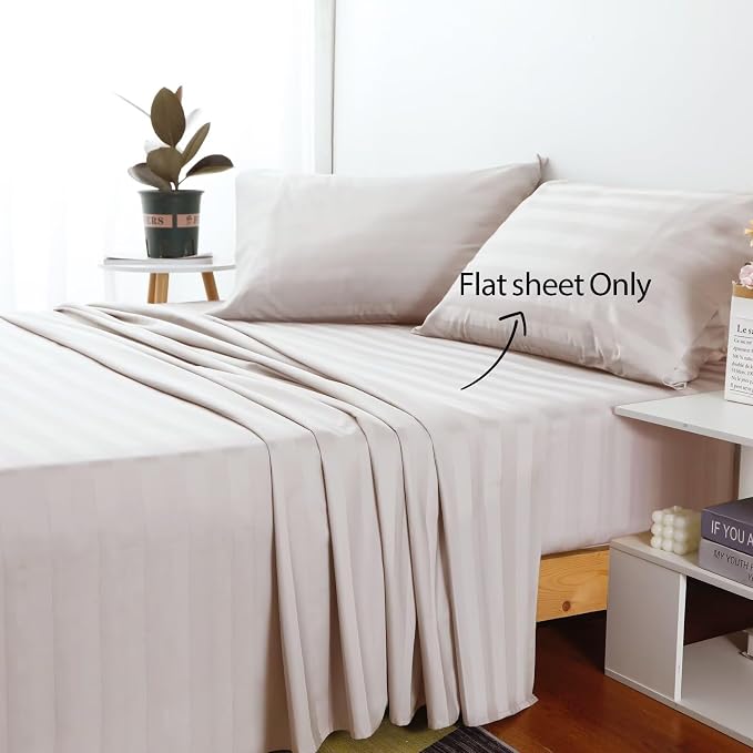 2-Pack Cotton Cal King Flat Sheet Only, 600 Thread Count 100% Egyptian Cotton - Image 2
