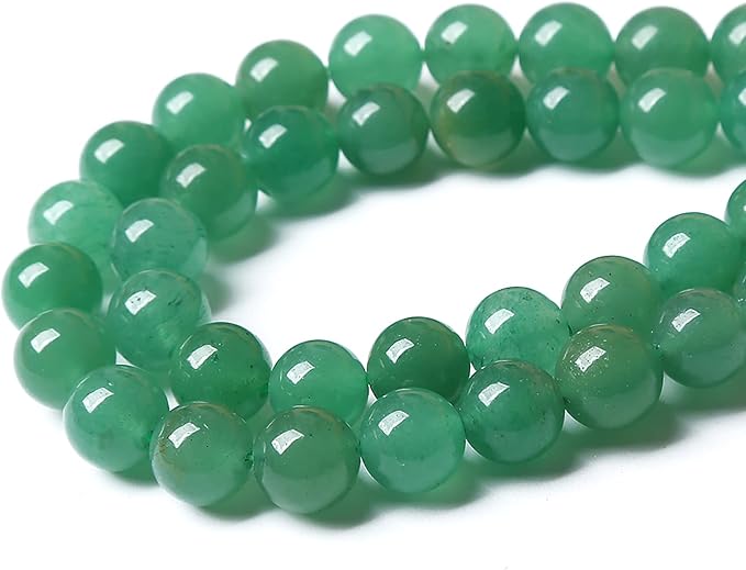 45pcs 8mm Natural Green Aventurine Beads Semi Precious Round Smooth Gemstones - Image 3