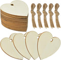 obmwang 50 Pieces 3 Inch Natural Heart Wood Slices, DIY Wooden Ornaments by obmwang