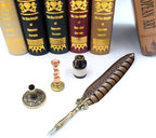 Antique Quill Pen Unique Half-Patterned Feather Pen Set - Image 3