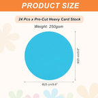 MECCANIXITY 24 Pcs Circle Card Stock, 9.8 Inch Round Cutouts Paper Thick - Image 2