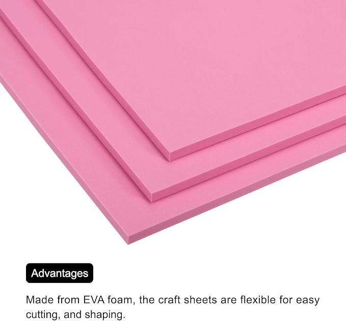MECCANIXITY EVA Foam Sheets Pink 9.8 Inch x 9.8 Inch 7mm Thick Crafts Foam - Image 4