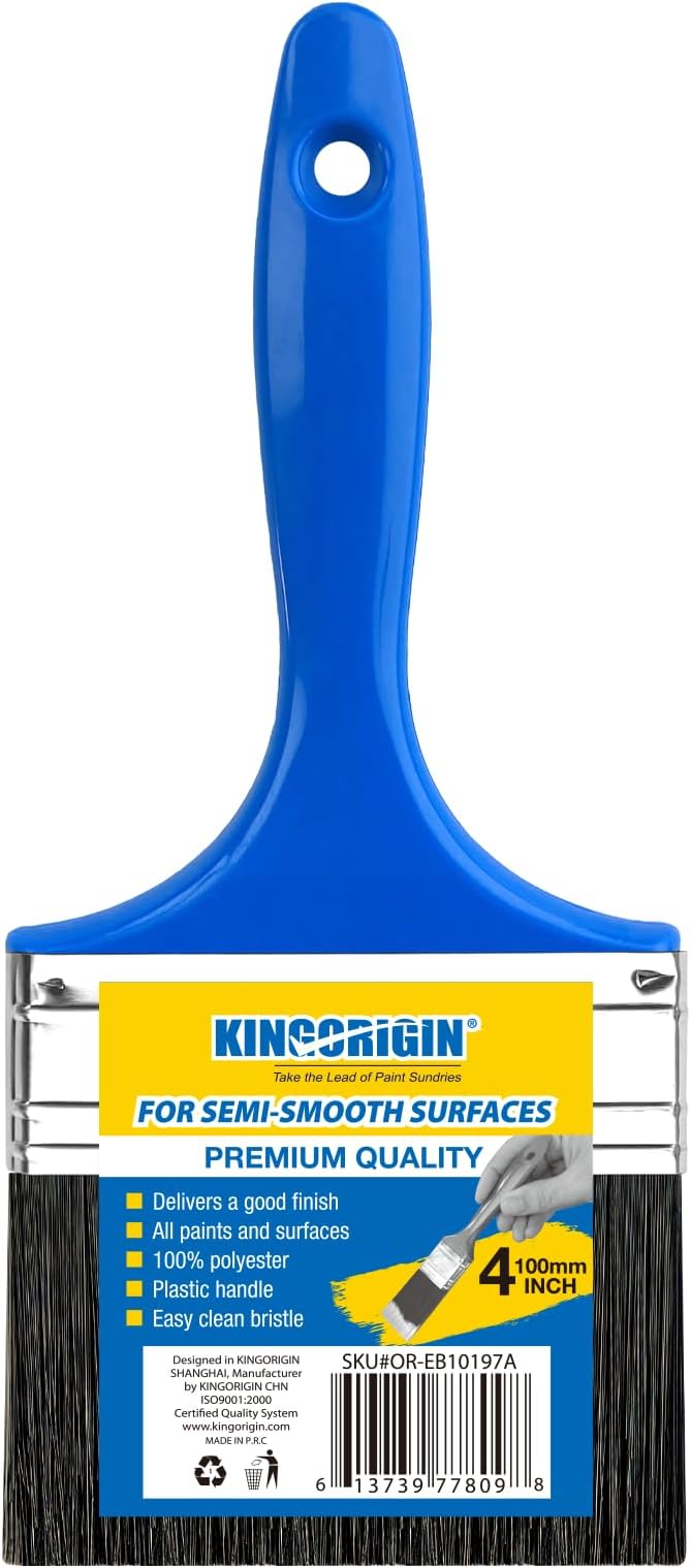 King Origin 4 Inch Paint Brush, Wide Paint Brush | Flat Paint Brush by KINGORIGIN