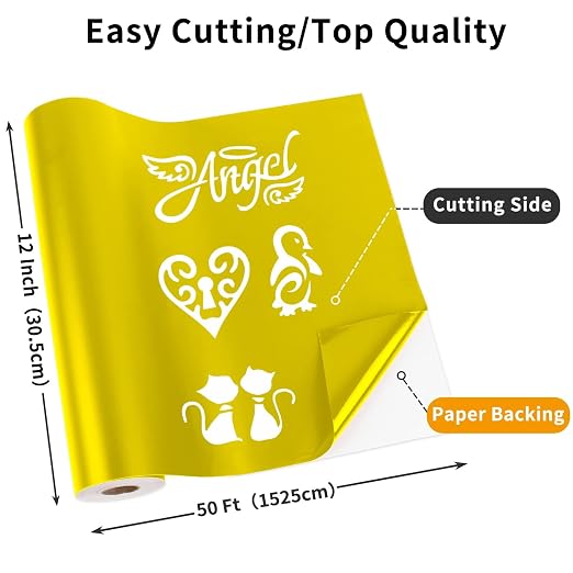Matte Yellow Permanent Vinyl, Craft Die Cutters. - Image 2