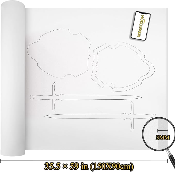 MEARCOOH EVA Foam Cosplay White 3mm Thick Large 35.5" x 59" Sheet Premium High - Image 2