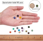 Beadthoven 90pcs 8mm Mix Natural Stone Cabochons Beads Half Round Flatback - Image 3