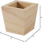 Plaid Unfinished Wood Square Planter - Image 8