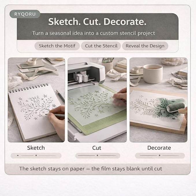 Blank Mylar Stencil Sheets, 10 Pack 12 x 12 Inch, 7 Mil Milky Translucent PET - Image 5