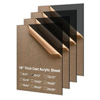 KINLINK 8x12 Plexiglass Sheets 1/8 inch Thick - 3mm Black Transparent Cast by KINLINK